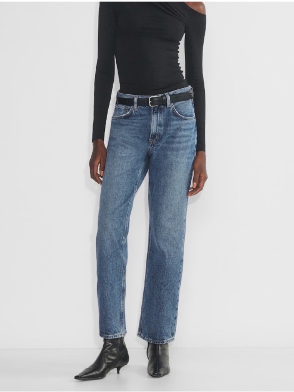 AGOLDE Valen Jeans Women's 25 Blue Straight Leg High Rise 100% Cotton Denim